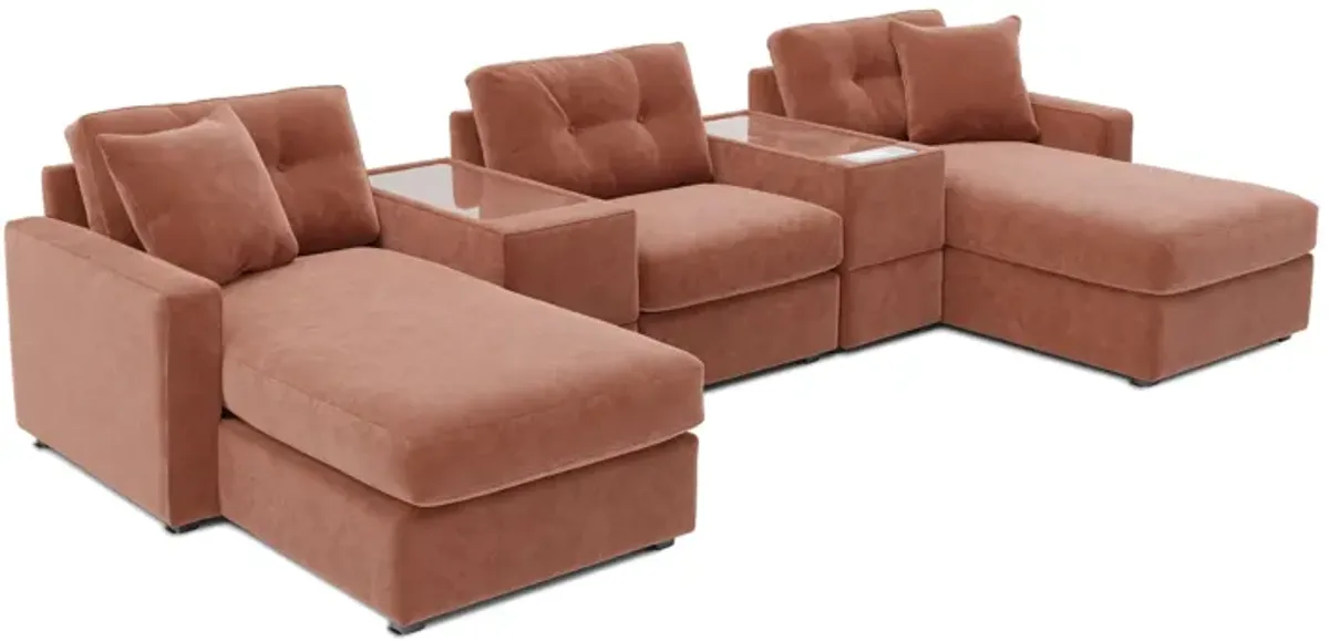 ModularOne Cantaloupe 5-Piece Sectional with Dual Chaise