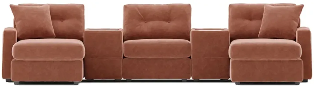 ModularOne Cantaloupe 5-Piece Sectional with Dual Chaise