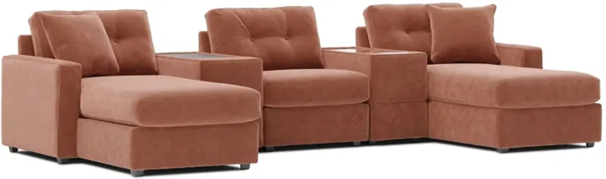 ModularOne Cantaloupe 5-Piece Sectional with Dual Chaise