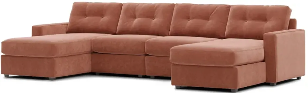 ModularOne Cantaloupe 4-Piece Sectional with Dual Chaise