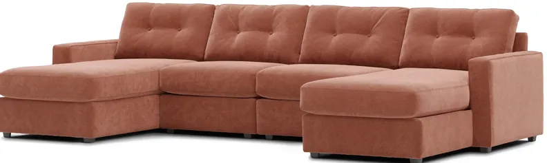 ModularOne Cantaloupe 4-Piece Sectional with Dual Chaise