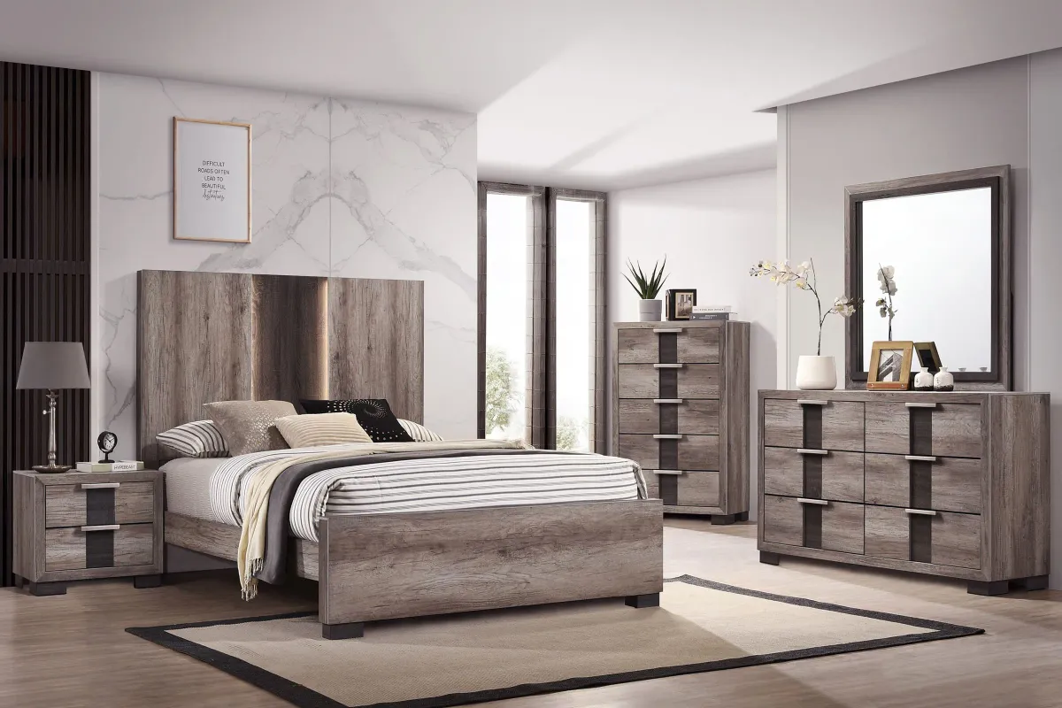 Zeller Grey 5-Piece Queen Bedroom Set