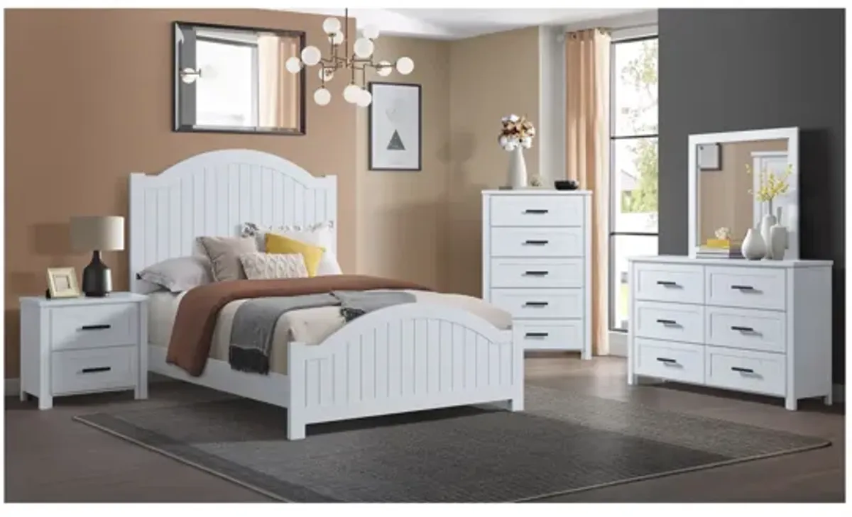 Grace 5-Piece White Full Bedroom Set