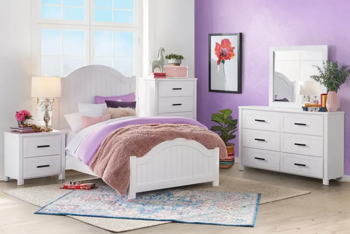 Grace 5-Piece White Full Bedroom Set