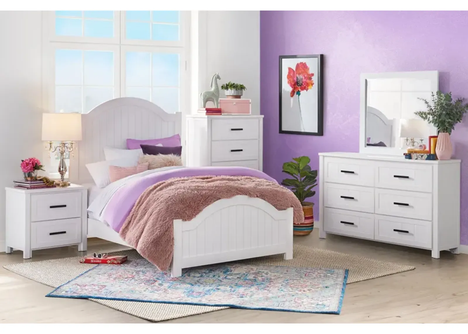 Grace 3-Piece White Full Bedroom Set