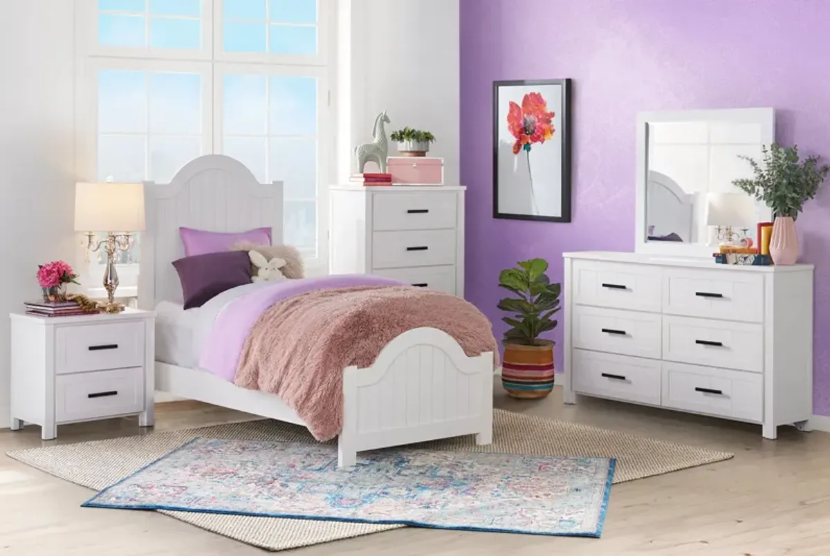 Grace White Twin Bed