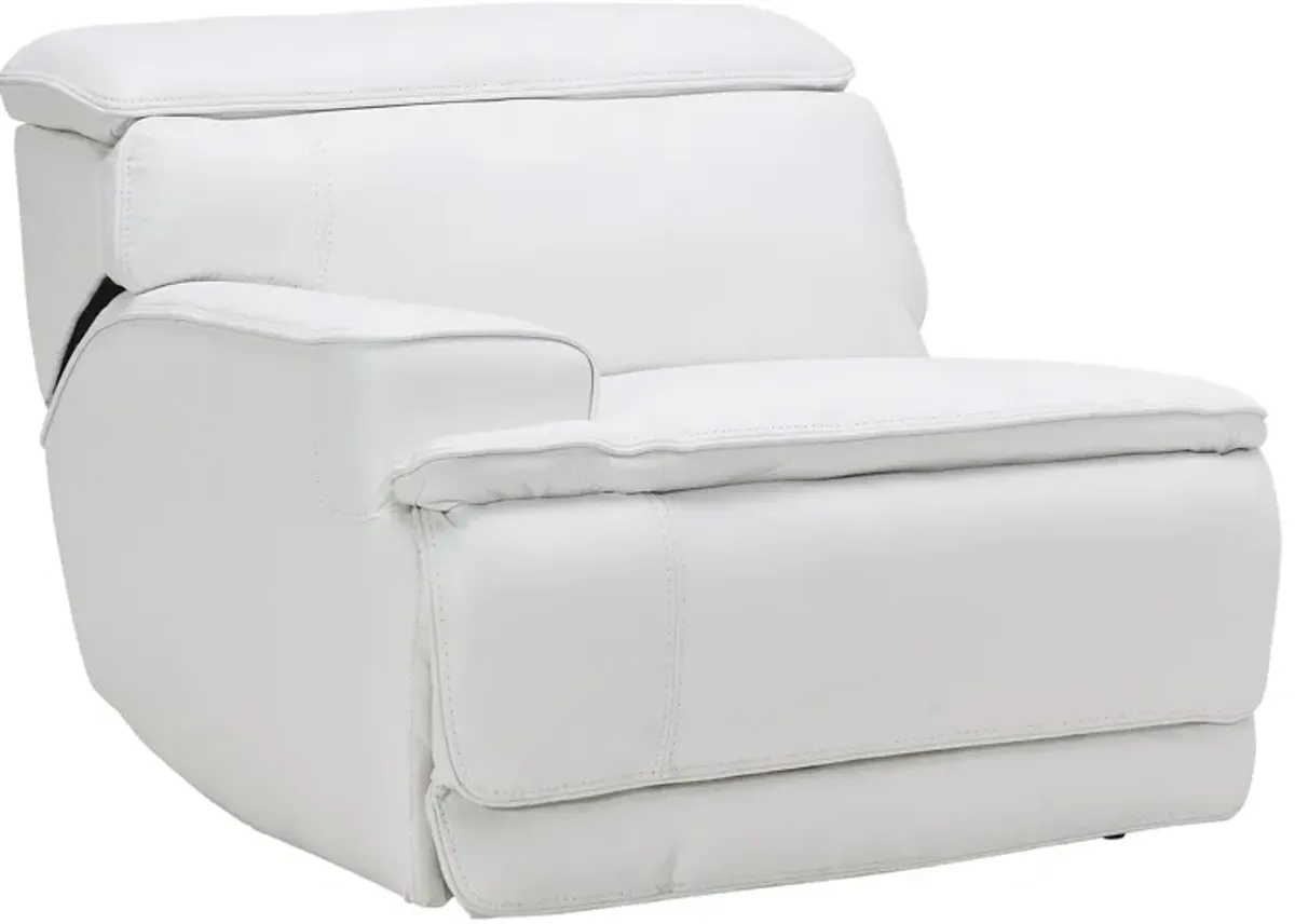 Maddox White Leather Triple Power Reclining Sofa