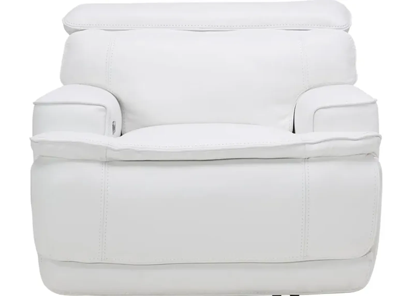 Maddox White Leather Dual Power Recliner