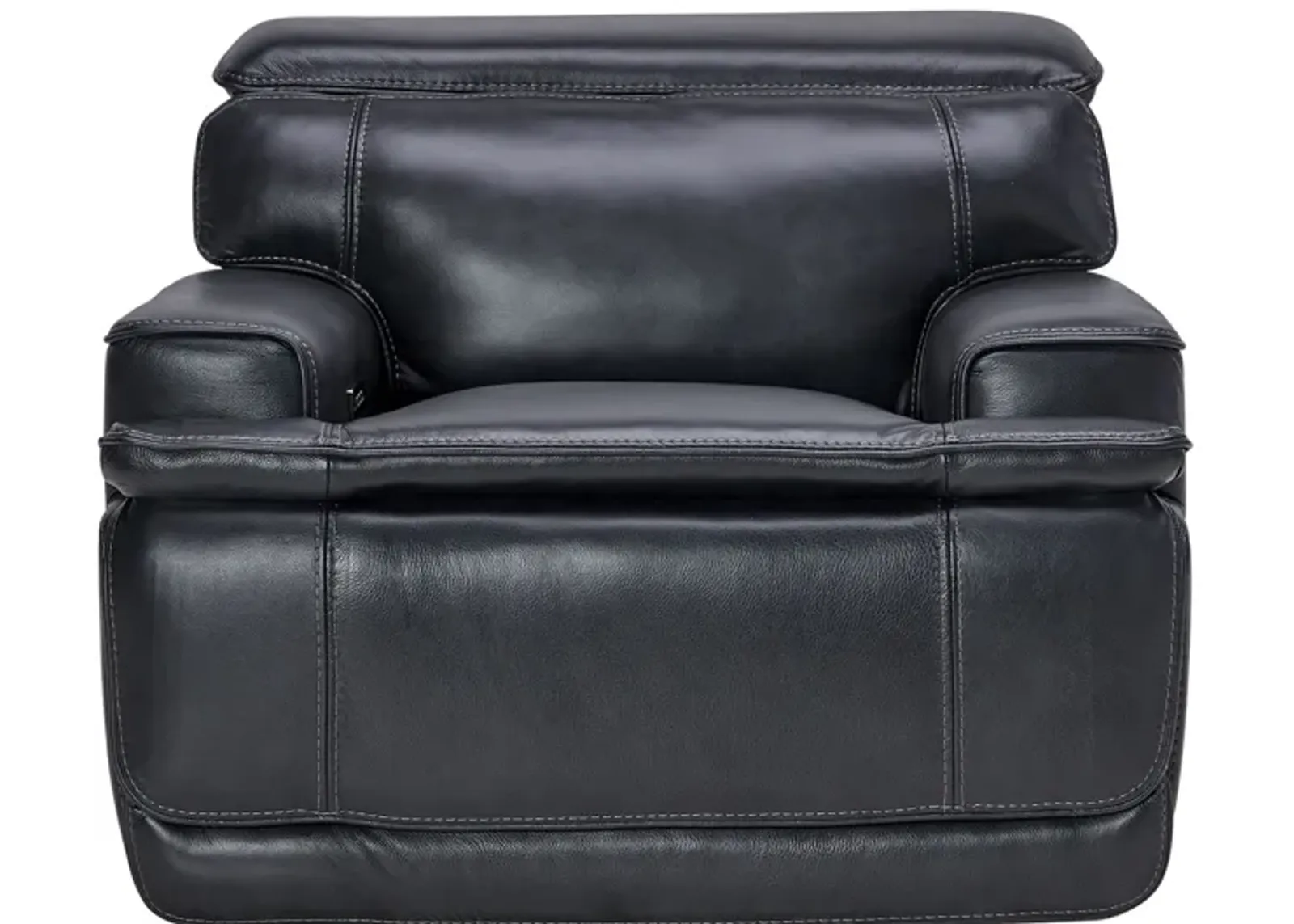 Maddox Navy Leather Dual Power Recliner