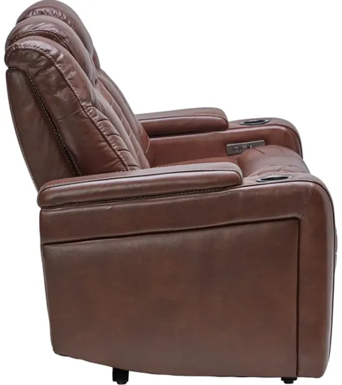 Viper Chestnut Dual Power Leather Reclining Loveseat