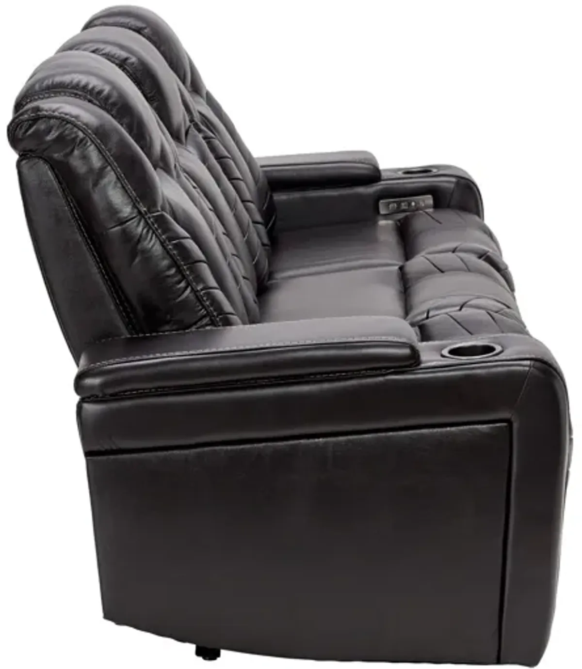 Viper Black Dual Power Leather Reclining Sofa