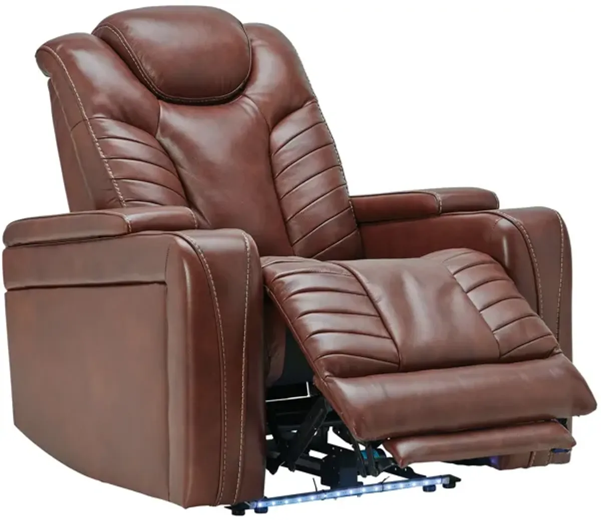 Viper Chestnut Leather Dual Power Recliner