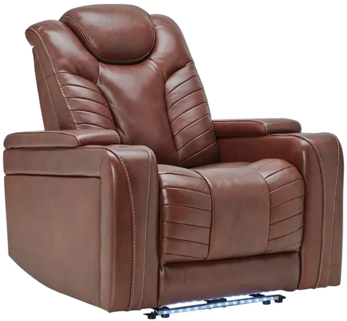 Viper Chestnut Leather Dual Power Recliner