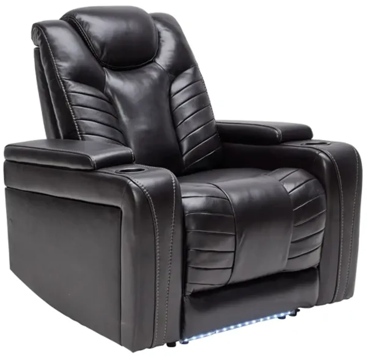 Viper Black Leather Dual Power Recliner