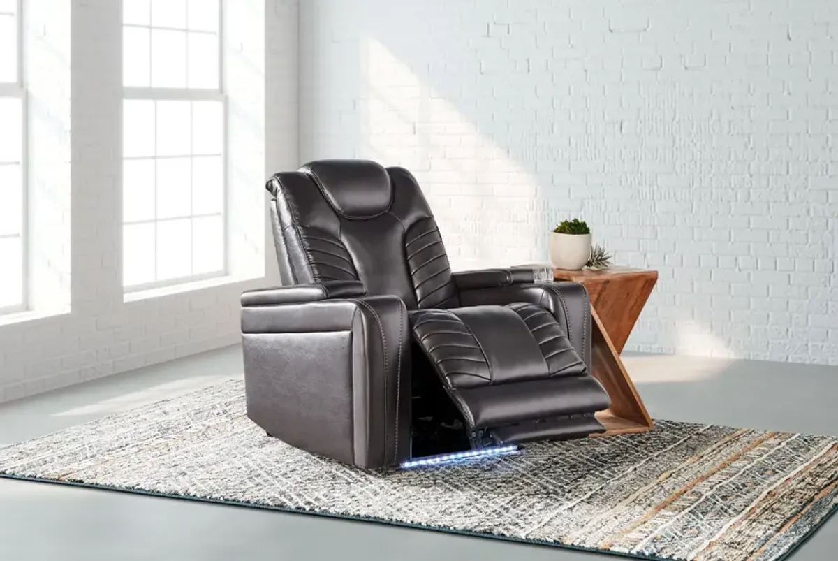 Viper Black Leather Dual Power Recliner