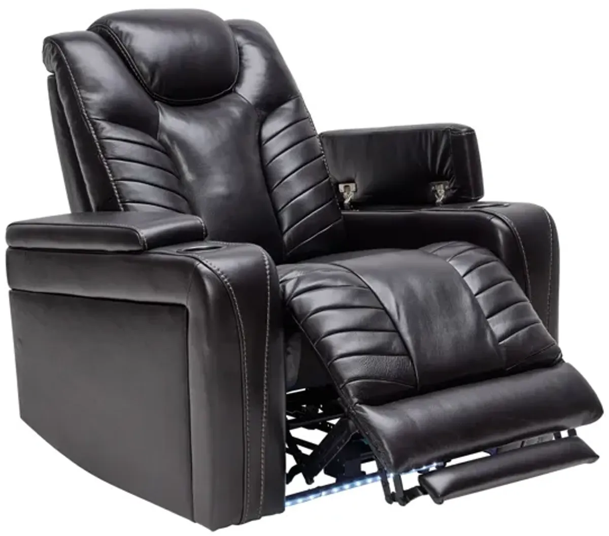 Viper Black Leather Dual Power Recliner