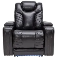 Viper Black Leather Dual Power Recliner