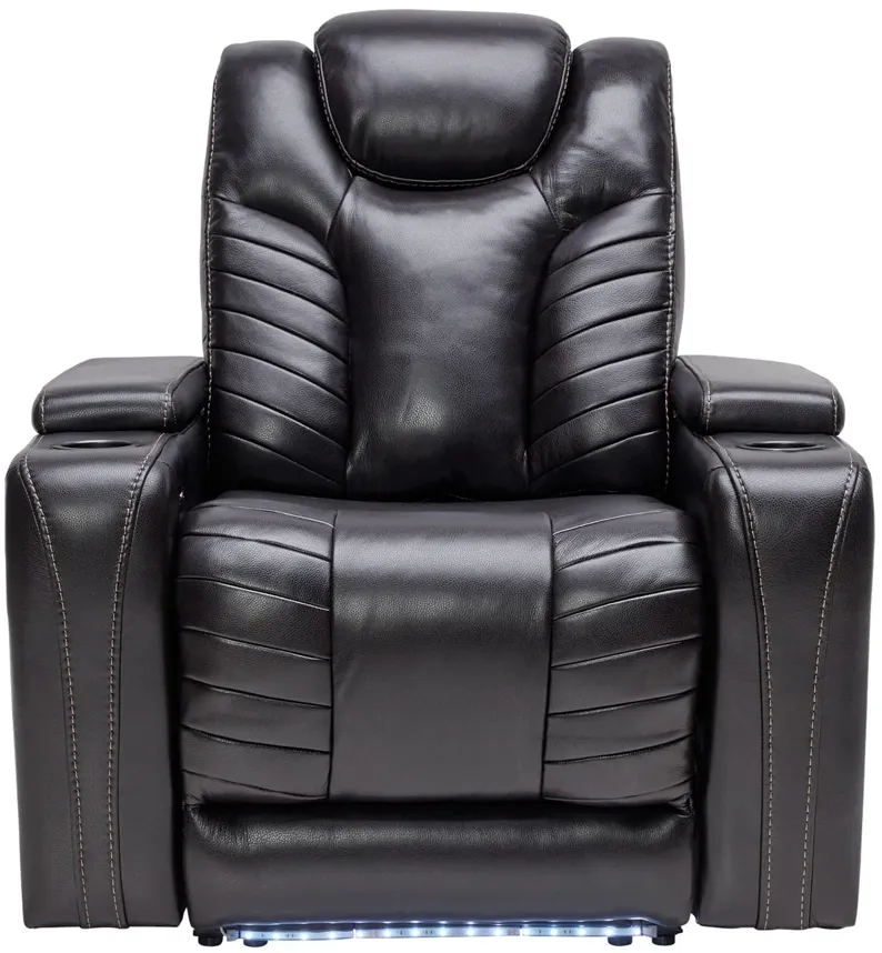 Viper Black Leather Dual Power Recliner