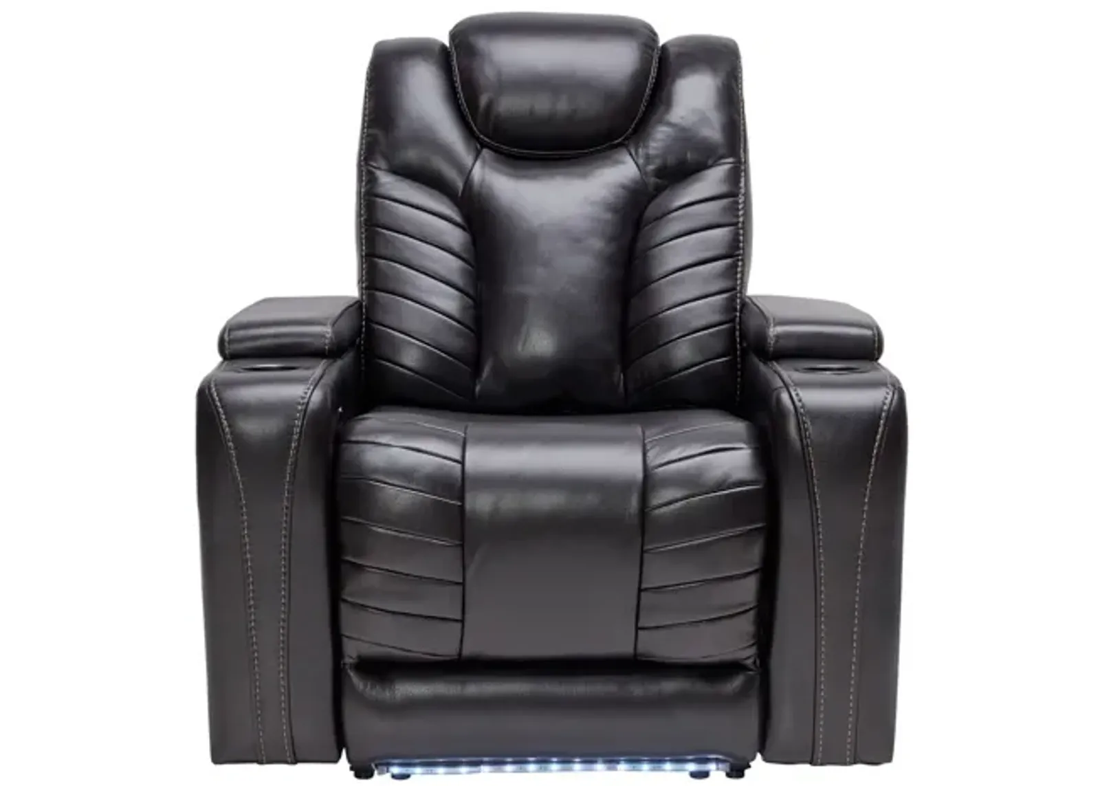 Viper Black Leather Dual Power Recliner