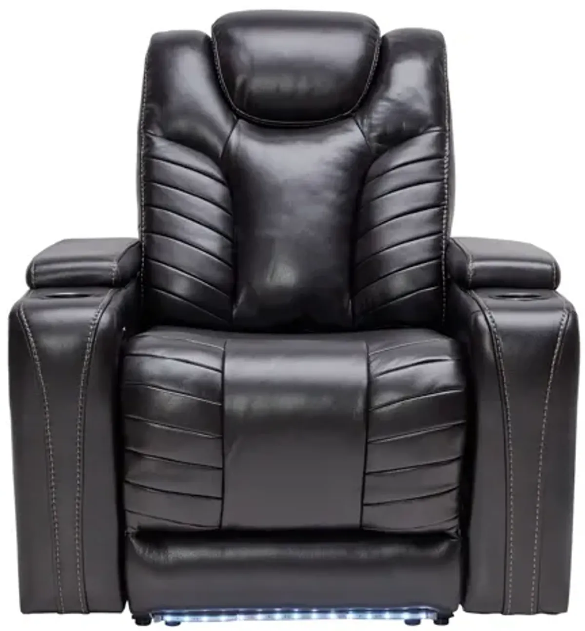 Viper Black Leather Dual Power Recliner