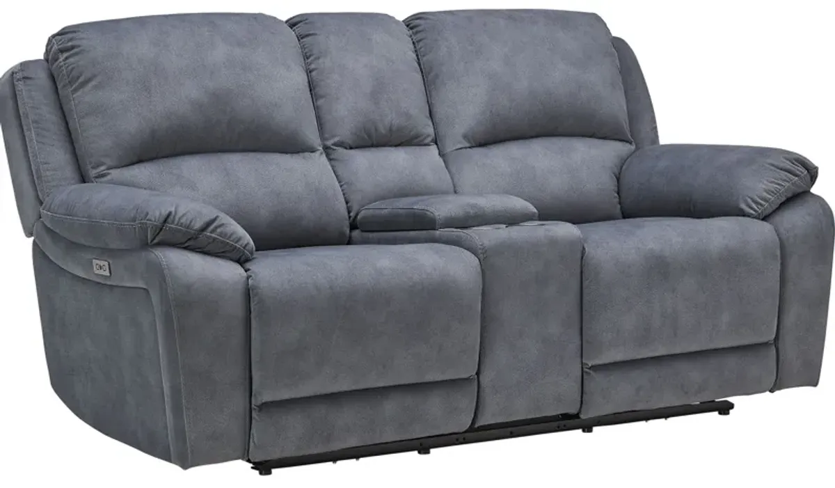 Carter Steel Power Reclining Console Loveseat