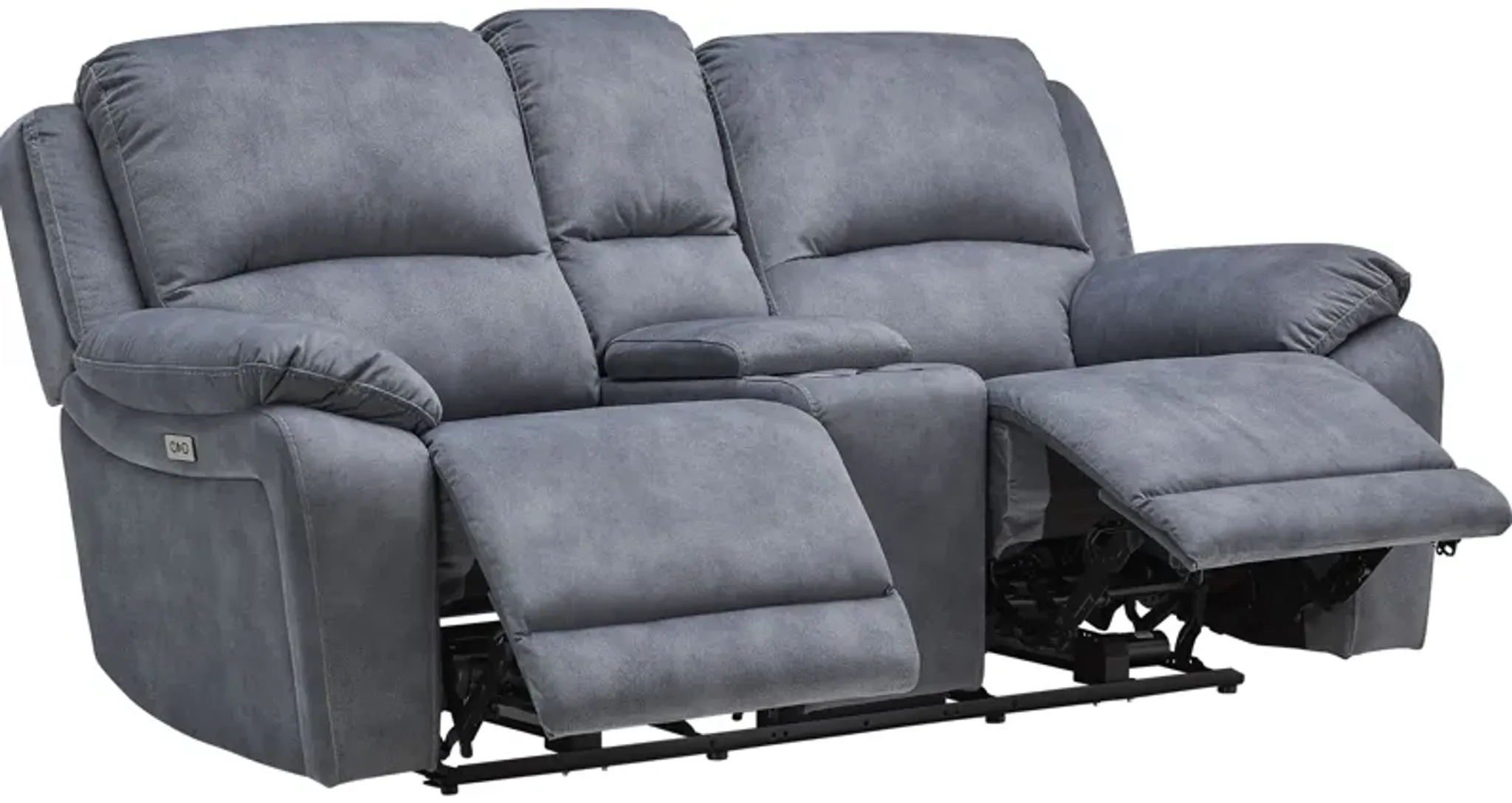 Carter Steel Power Reclining Console Loveseat Gardner White | Furniture.com