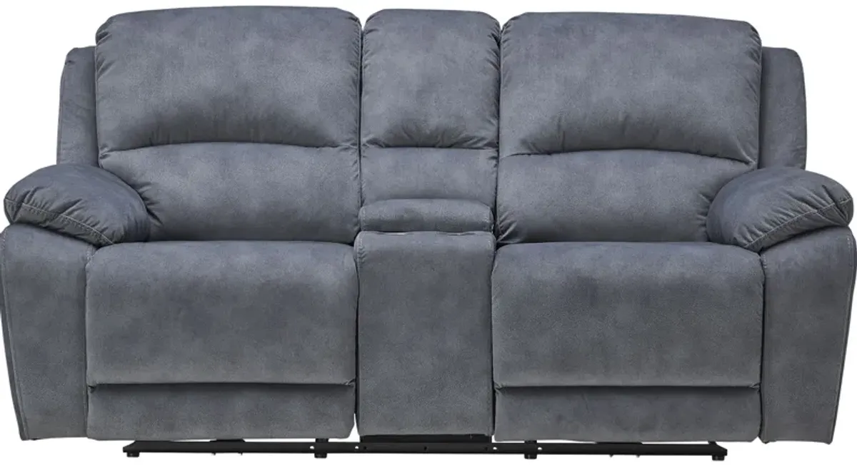 Carter Steel Power Reclining Console Loveseat