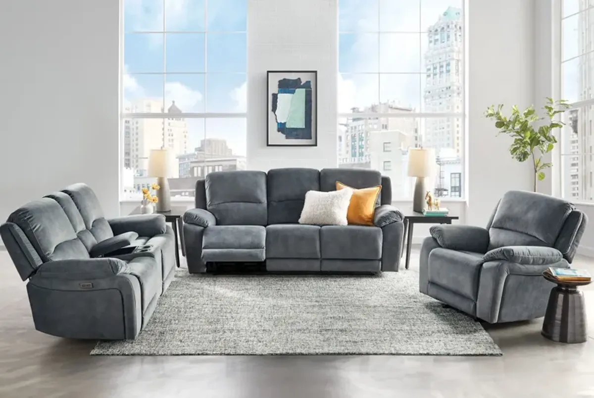 Carter Steel Power Reclining Sofa