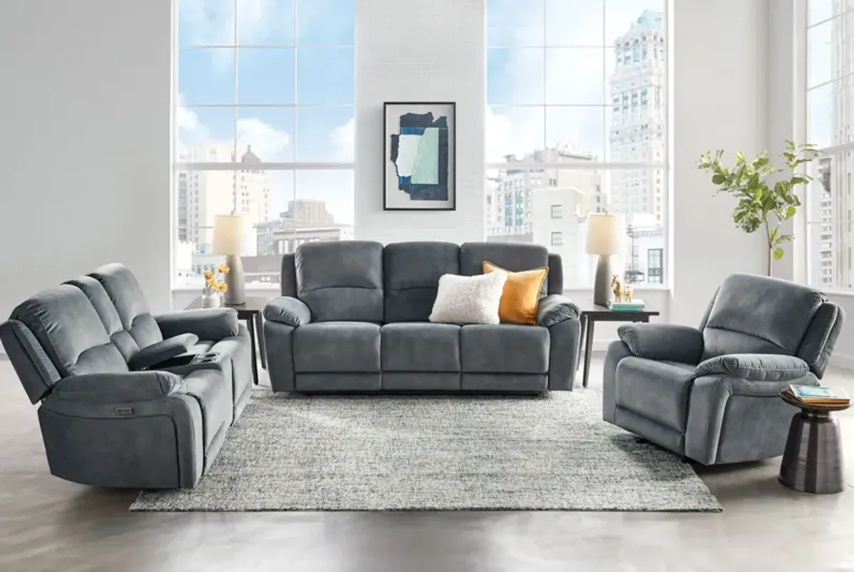 Carter Steel Power Reclining Sofa