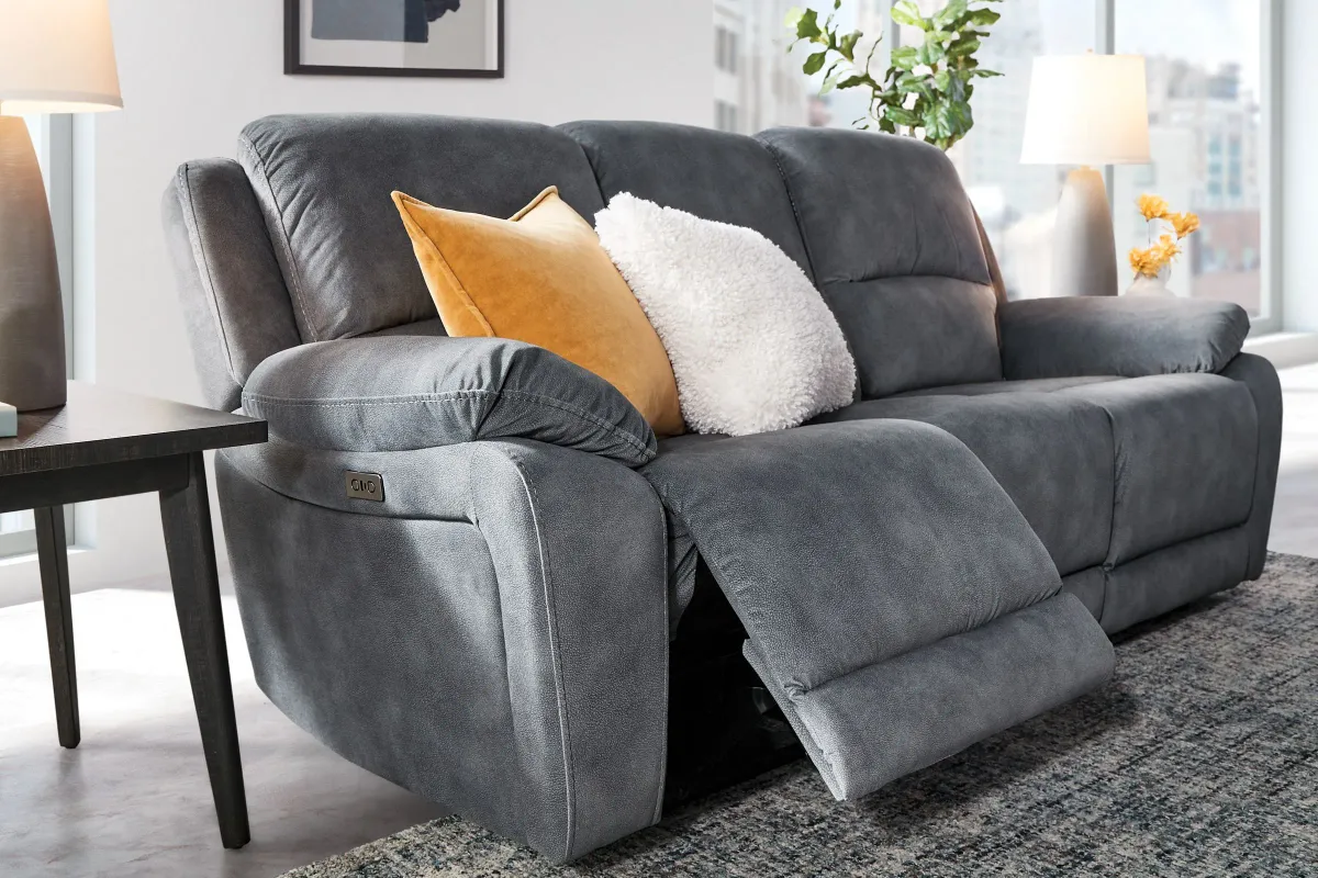 Carter Steel Power Reclining Sofa