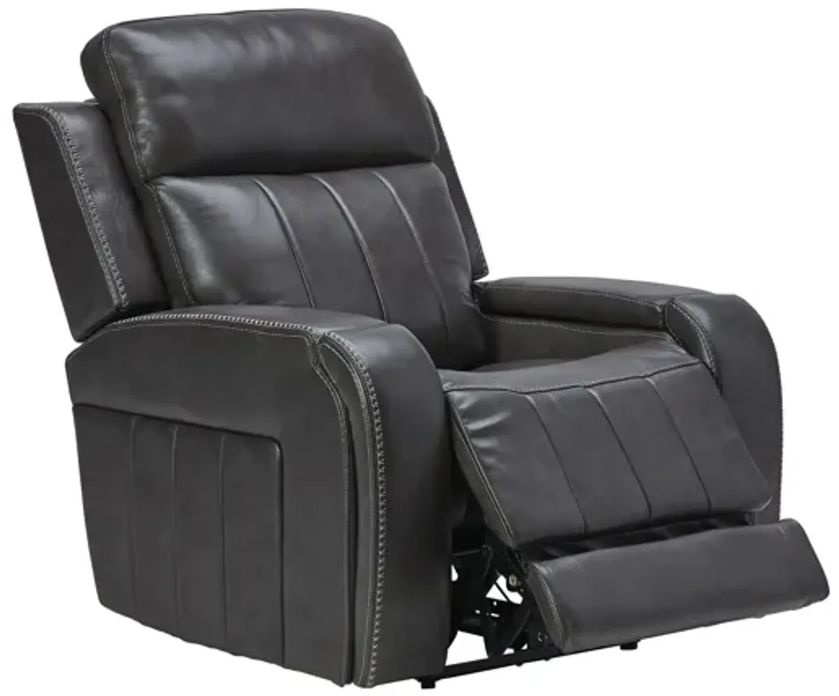 Maverick Steel Audio Triple Power Leather Recliner