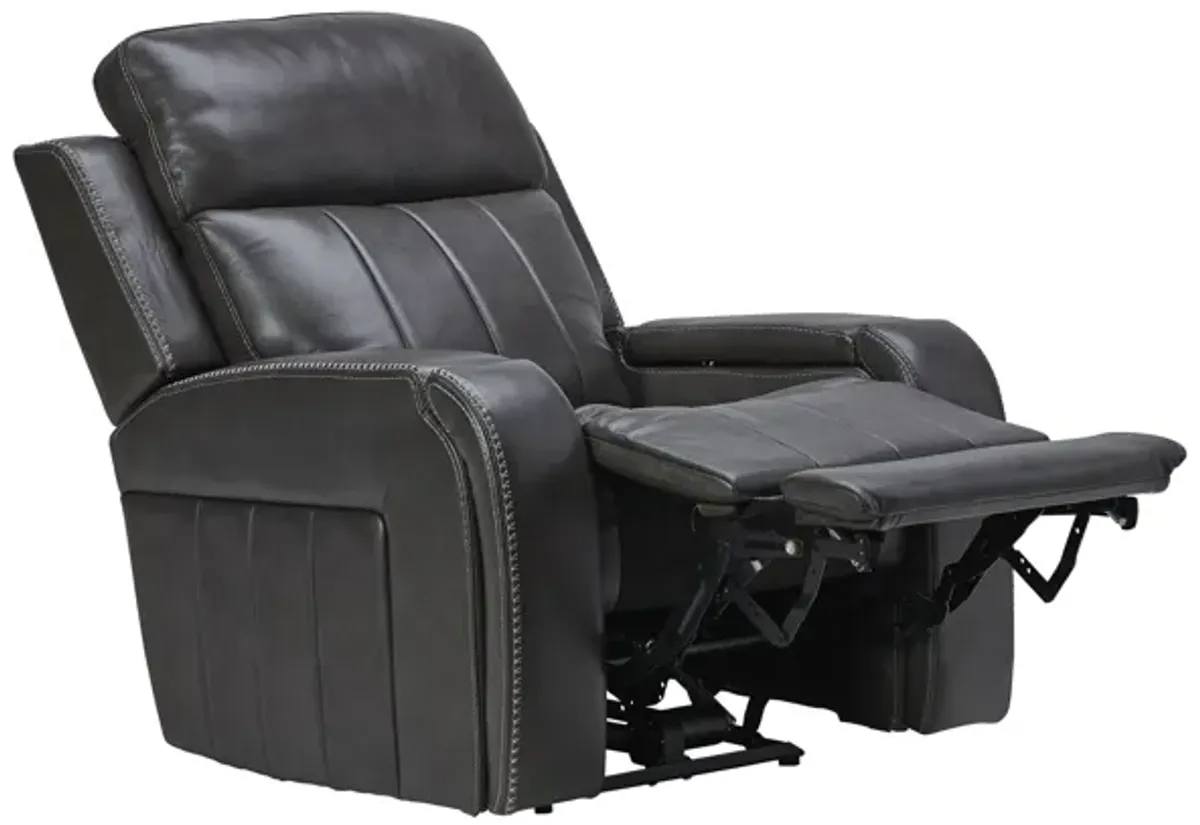 Maverick Steel Audio Triple Power Leather Recliner