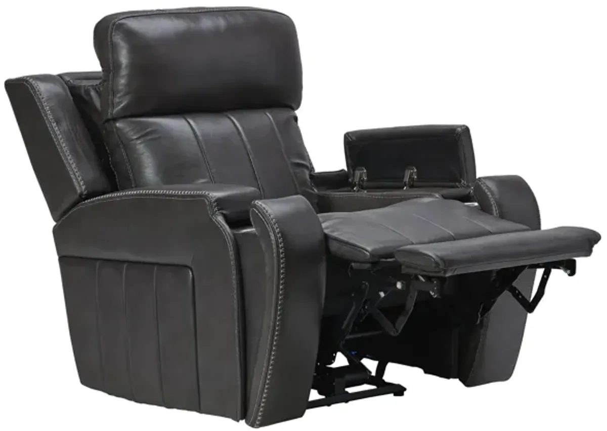 Maverick Steel Audio Triple Power Leather Recliner