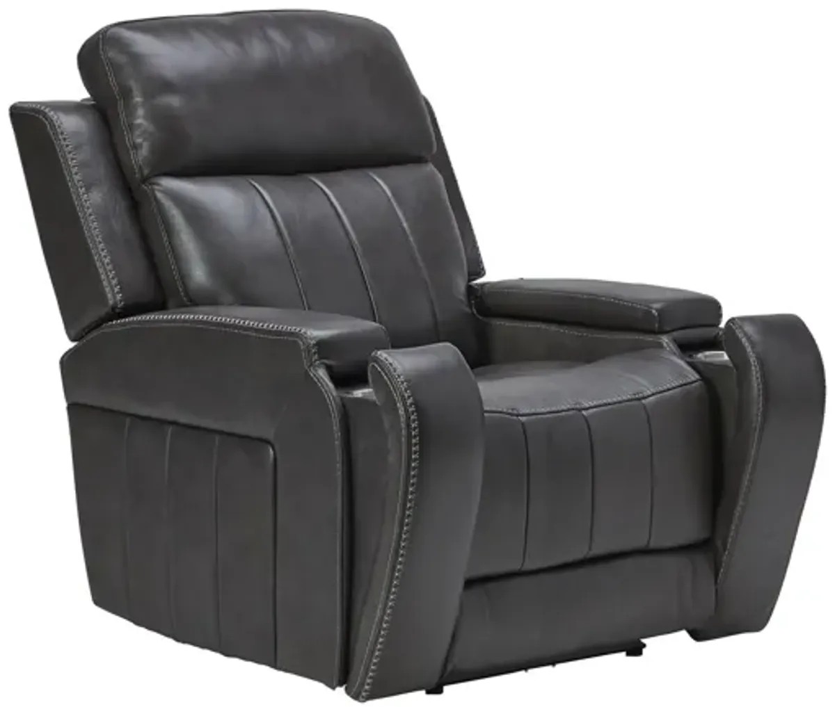 Maverick Steel Audio Triple Power Leather Recliner