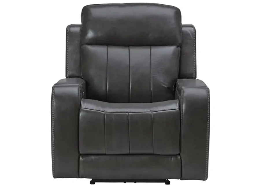 Maverick Steel Audio Triple Power Leather Recliner