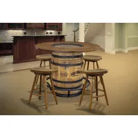 Barrel Whiskey Table + 4 Stools by Gascho