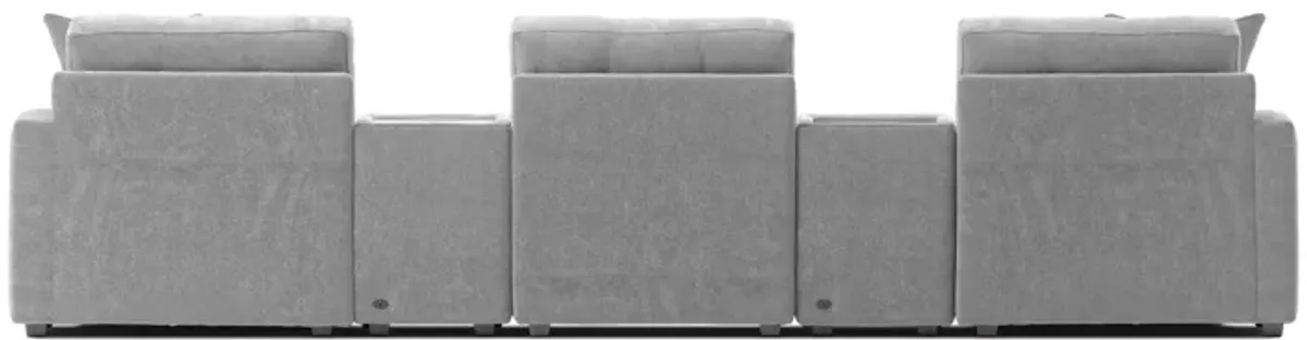 ModularOne Granite 5-Piece Sectional with E-Console & Dual Chaise