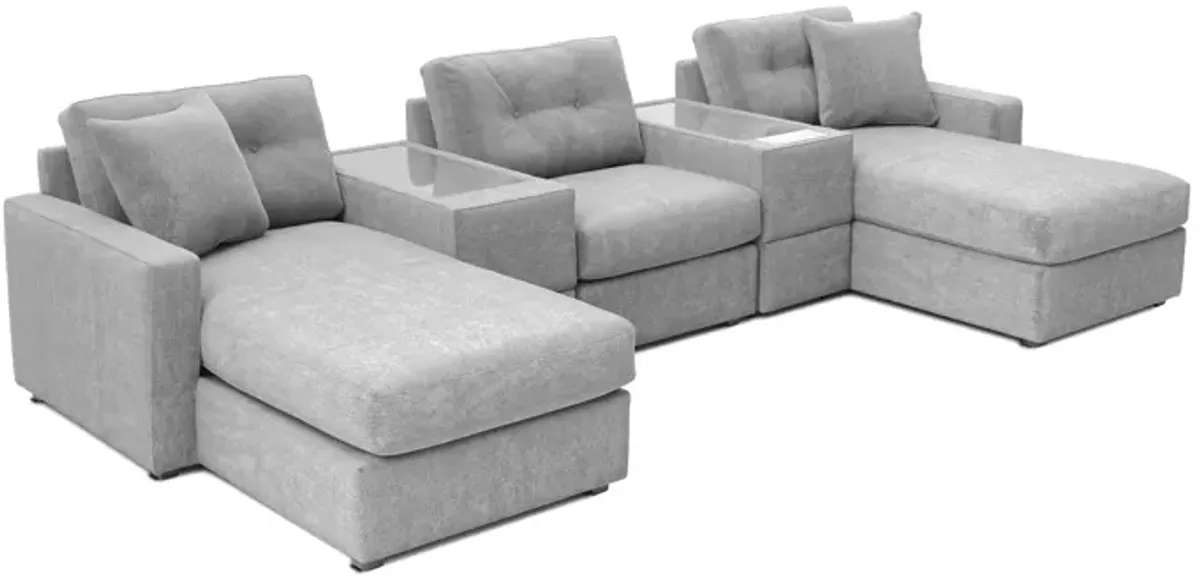 ModularOne Granite 5-Piece Sectional with E-Console & Dual Chaise