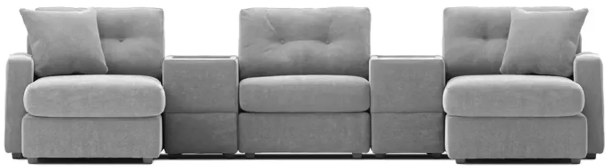 ModularOne Granite 5-Piece Sectional with E-Console & Dual Chaise