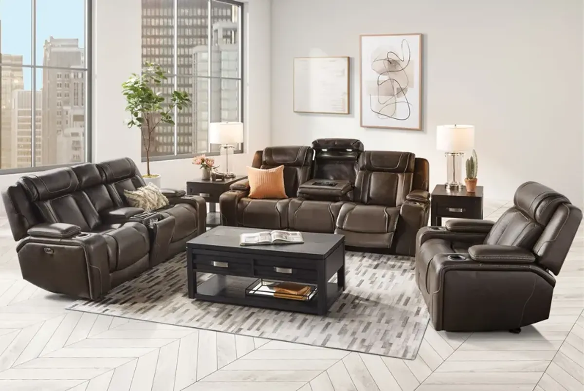 Reed Leather Dual Power Reclining Sofa