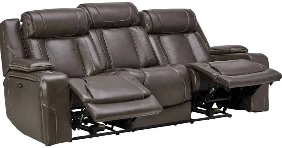 Reed Leather Dual Power Reclining Sofa