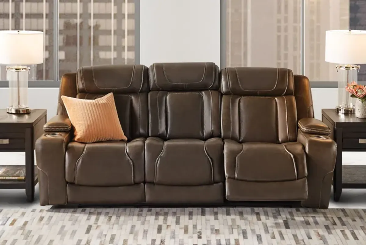 Reed Leather Dual Power Reclining Sofa