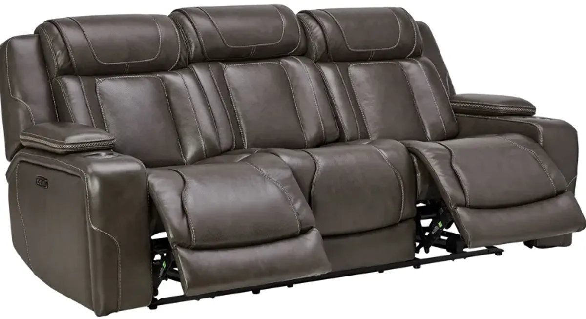 Reed Leather Dual Power Reclining Sofa