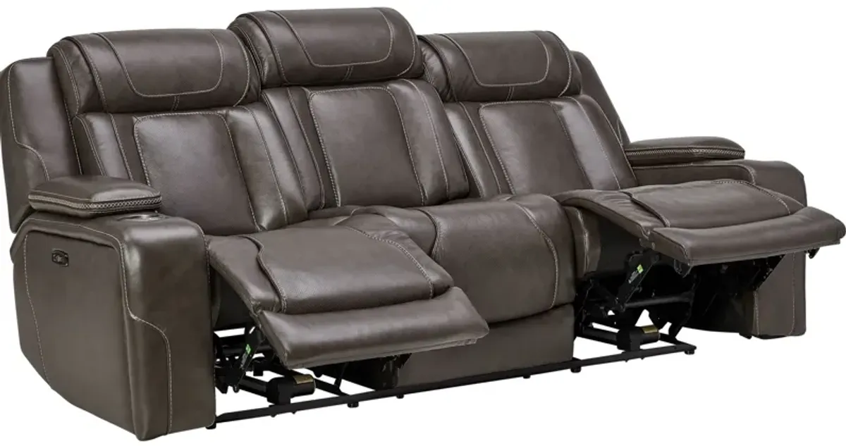 Reed Leather Dual Power Reclining Sofa