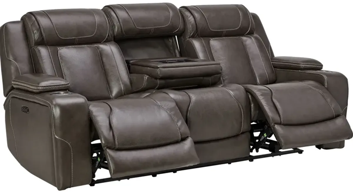 Reed Leather Dual Power Reclining Sofa