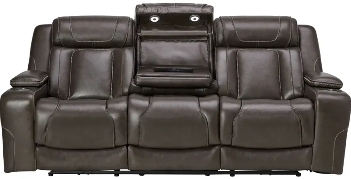 Reed Leather Dual Power Reclining Sofa