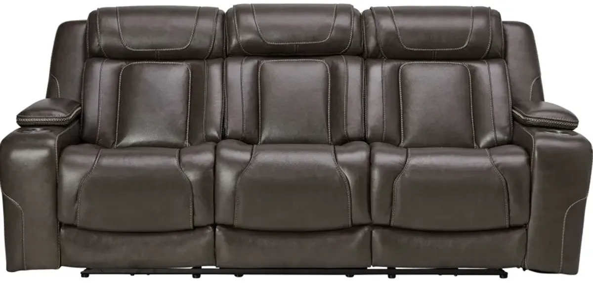 Reed Leather Dual Power Reclining Sofa