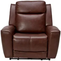 Scorpio Brown Dual Power Leather Recliner