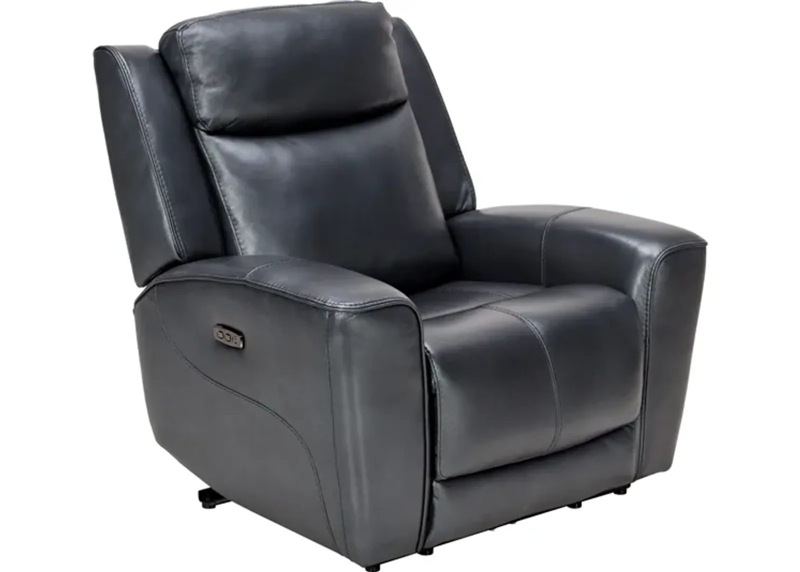 Scorpio Blue Dual Power Leather Recliner