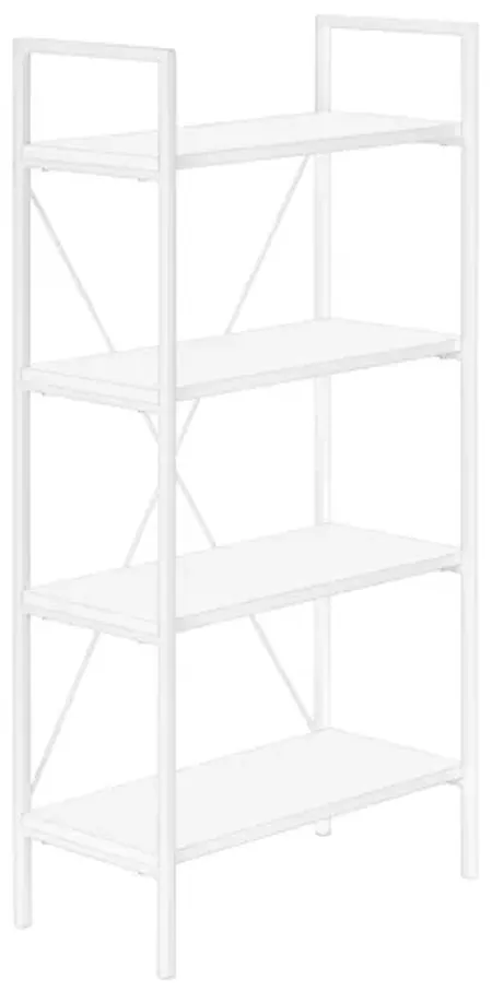 4-Tier 48" White Metal Bookcase
